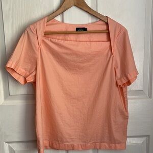 SATURDAY Kate Spade Women's Peach Top 100% Cotton lightweight blouse size Large